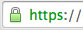 A secure connection will display a green lock in front of "https://"