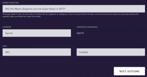 Creating a market question on Augur