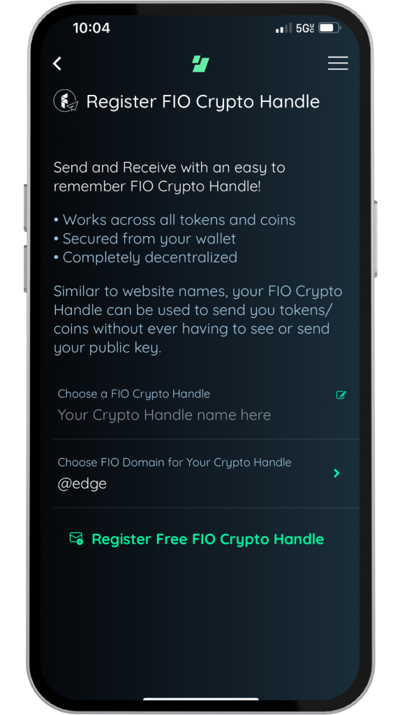 Register a Free FIO Crypto Handles with an @edge address